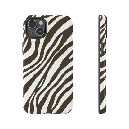 Modern Mocha Zebra Print Phone Case