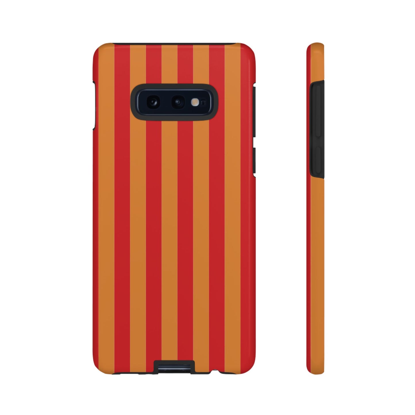 Samsung Galaxy S10E / Glossy Phone Case - ’Orange & Red Stripe Pattern’ Phone Case