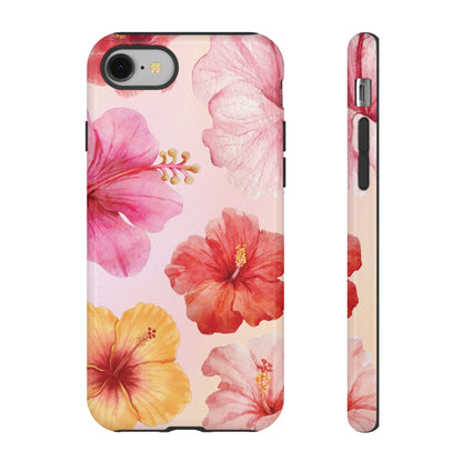iPhone 8 / Glossy Phone Case - ’Pink Hibiscus Pattern #1’ Phone Case