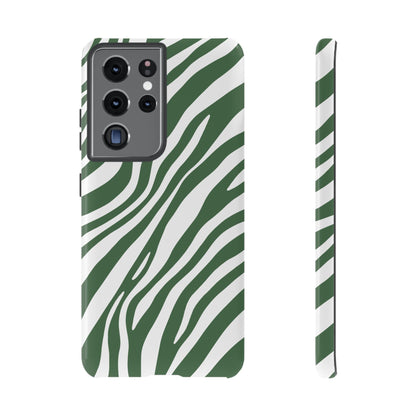 Modern Sage Zebra Print Phone Case