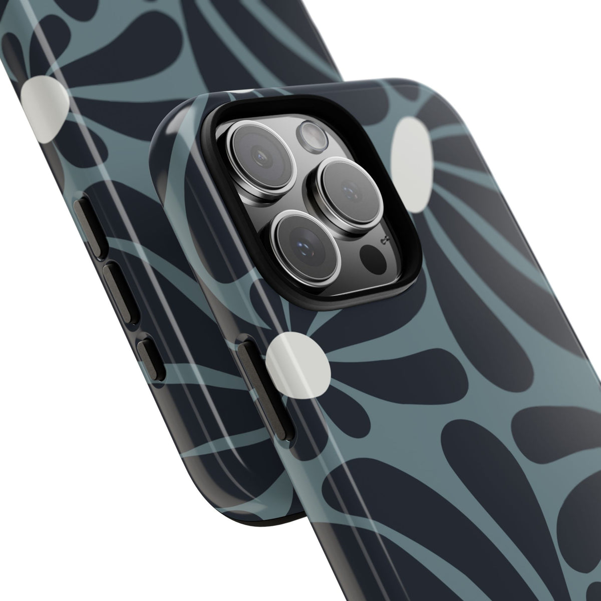 Retro Navy Blue & White Daisy Pattern Phone Case - Blue Phone Case