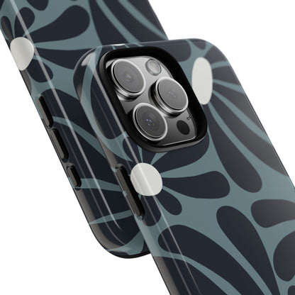 Retro Navy Blue & White Daisy Pattern Phone Case - Blue Phone Case
