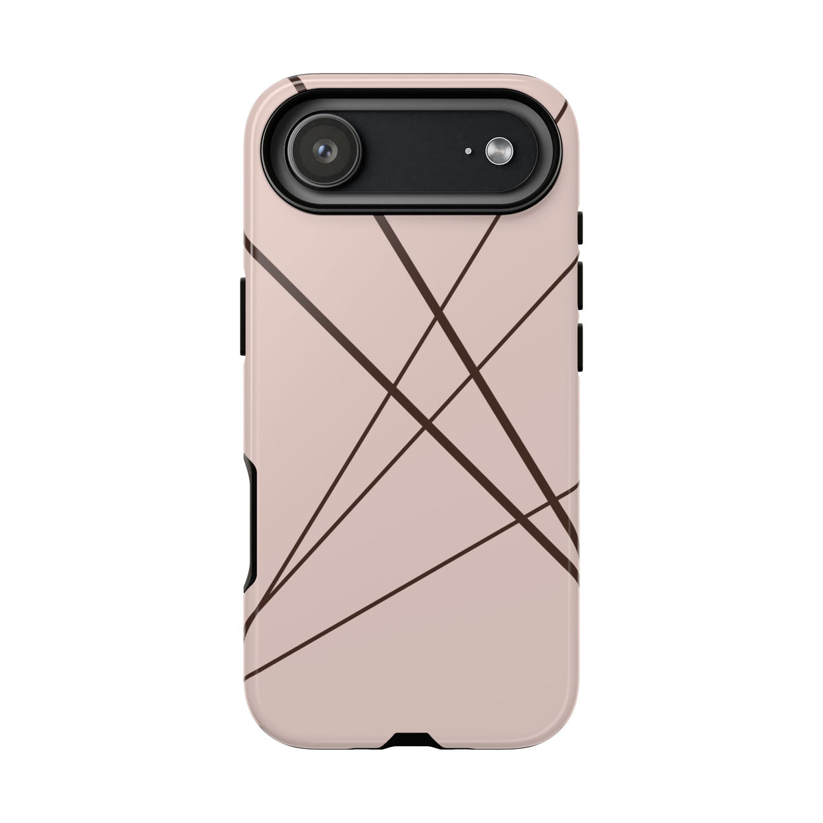 Abstract Pink with Brown Lines Phone Case - Pink Phone Case - iPhone 17 Air / Glossy