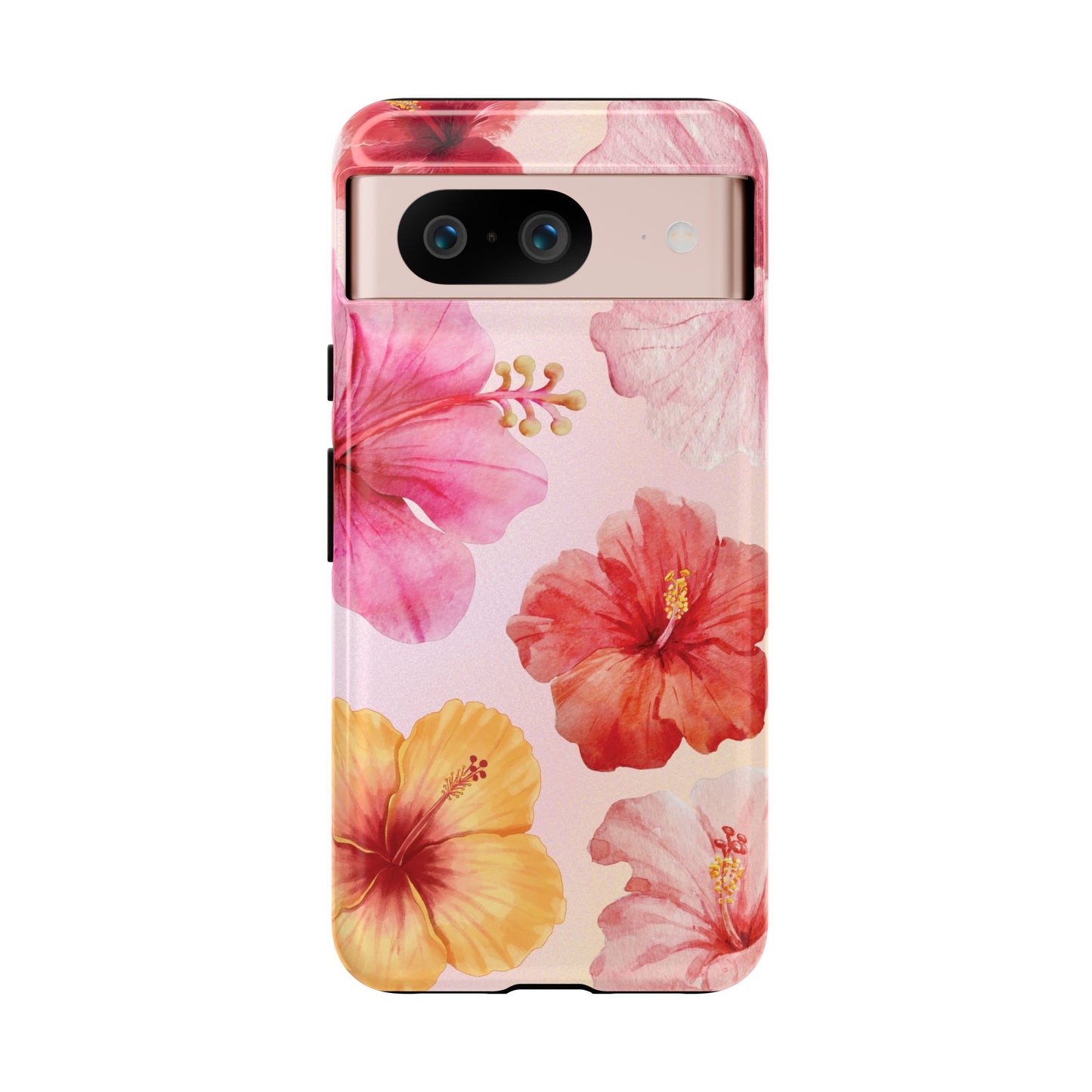 Google Pixel 8 / Glossy Phone Case - ’Pink Hibiscus Pattern #1’ Phone Case