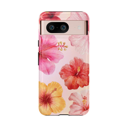 Google Pixel 8 / Glossy Phone Case - ’Pink Hibiscus Pattern #1’ Phone Case
