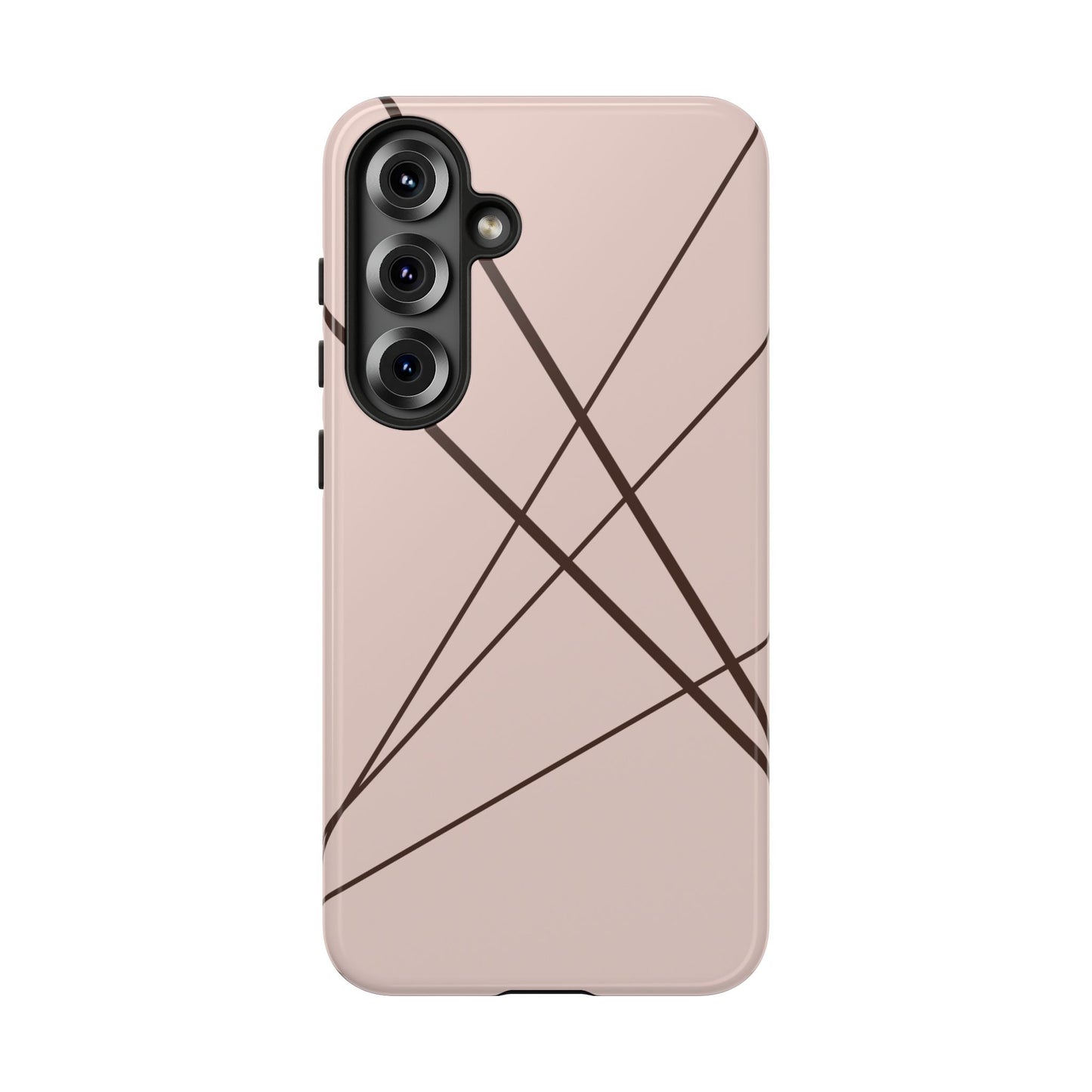 Abstract Pink with Brown Lines Phone Case - Pink Phone Case - Samsung Galaxy S25 Plus / Glossy