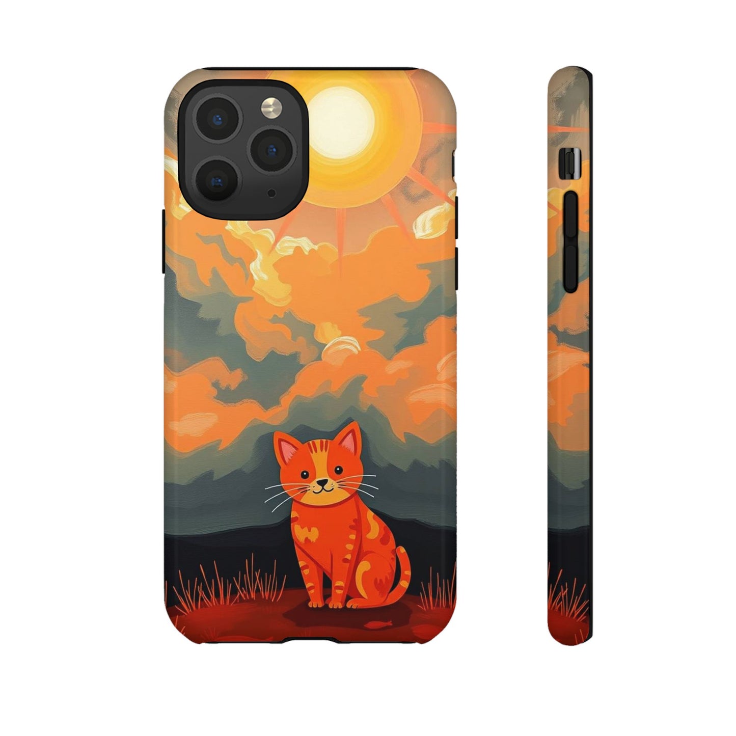 iPhone 11 Pro / Glossy Phone Case - Acrylic Painting Style Cat Design Phone Case