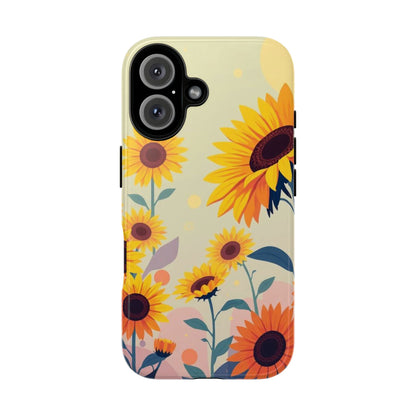 Modern Flat Sunflower Design Phone Case - Multicolor Phone Case - iPhone 16 / Glossy
