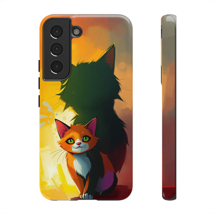 Acrylic Style Shadow Cat Design Phone Case