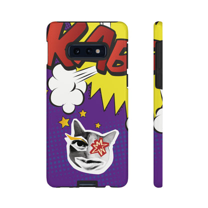 Bold Purple Pop Art Cat Phone Case - Purple Phone Case