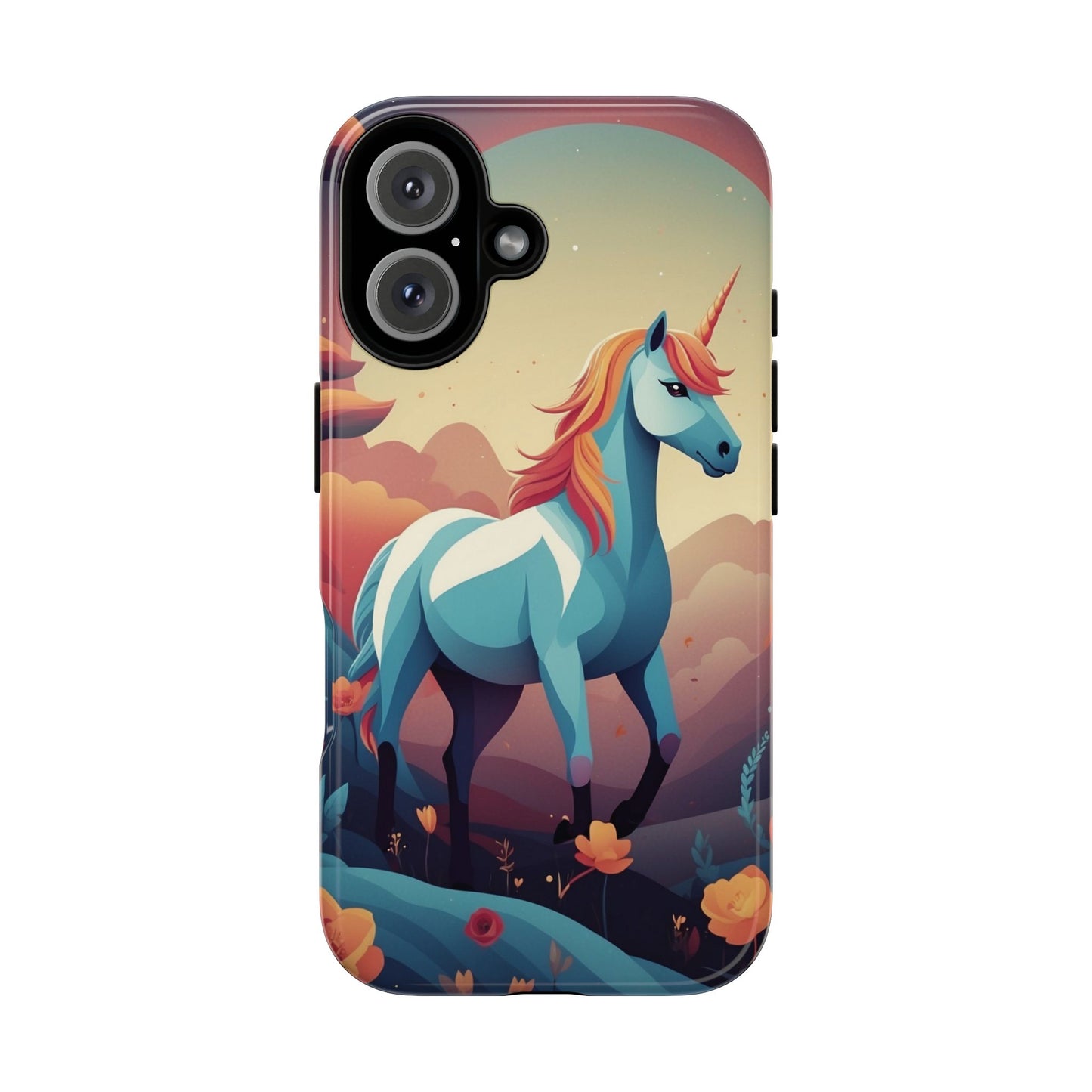 iPhone 16 / Glossy Phone Case - Stylised Unicorn Design Phone Case