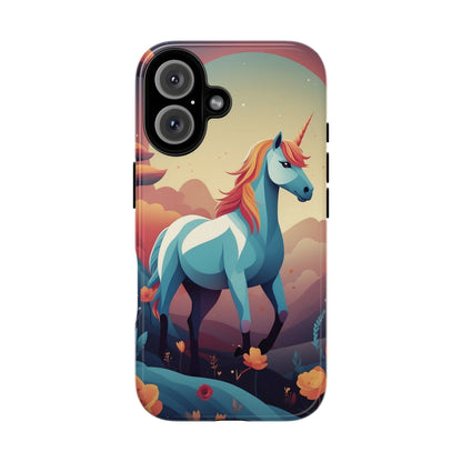 iPhone 16 / Glossy Phone Case - Stylised Unicorn Design Phone Case