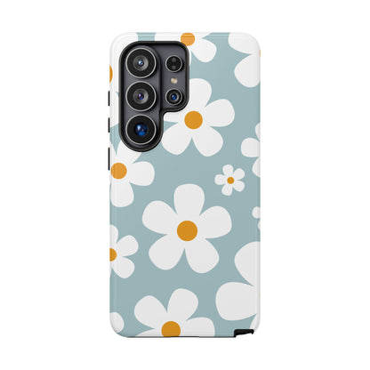 Cute Blue Daisy Pattern Phone Case - Blue Phone Case - Samsung Galaxy S26 Ultra / Glossy