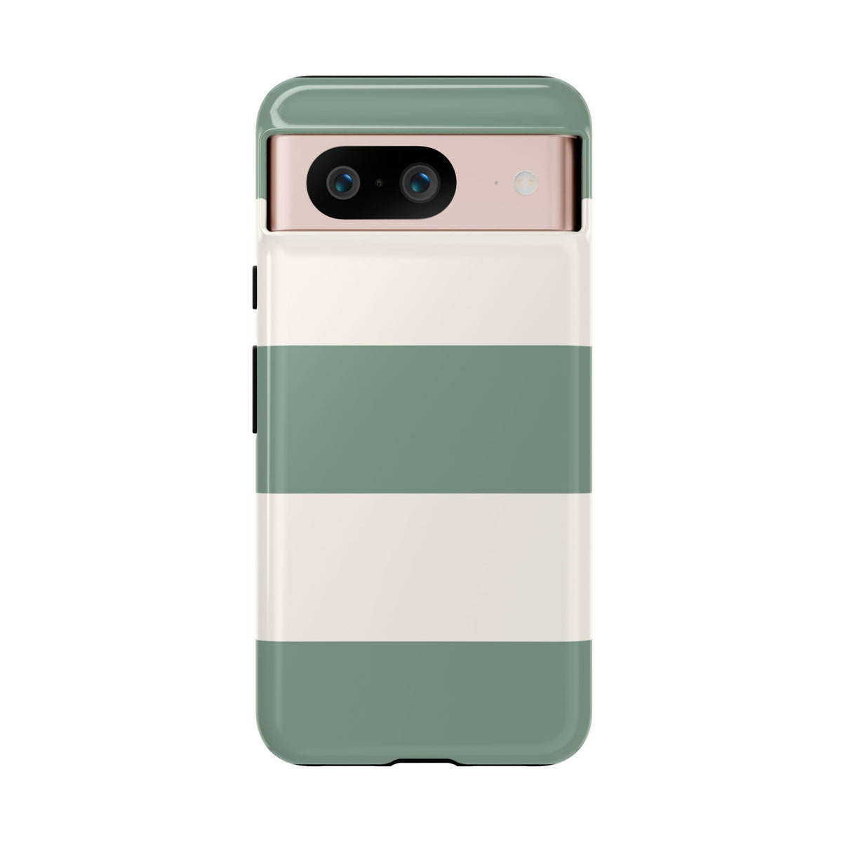 Green & White Horizontal Stripe Pattern Phone Case - Green Phone Case - Google Pixel 8 / Glossy