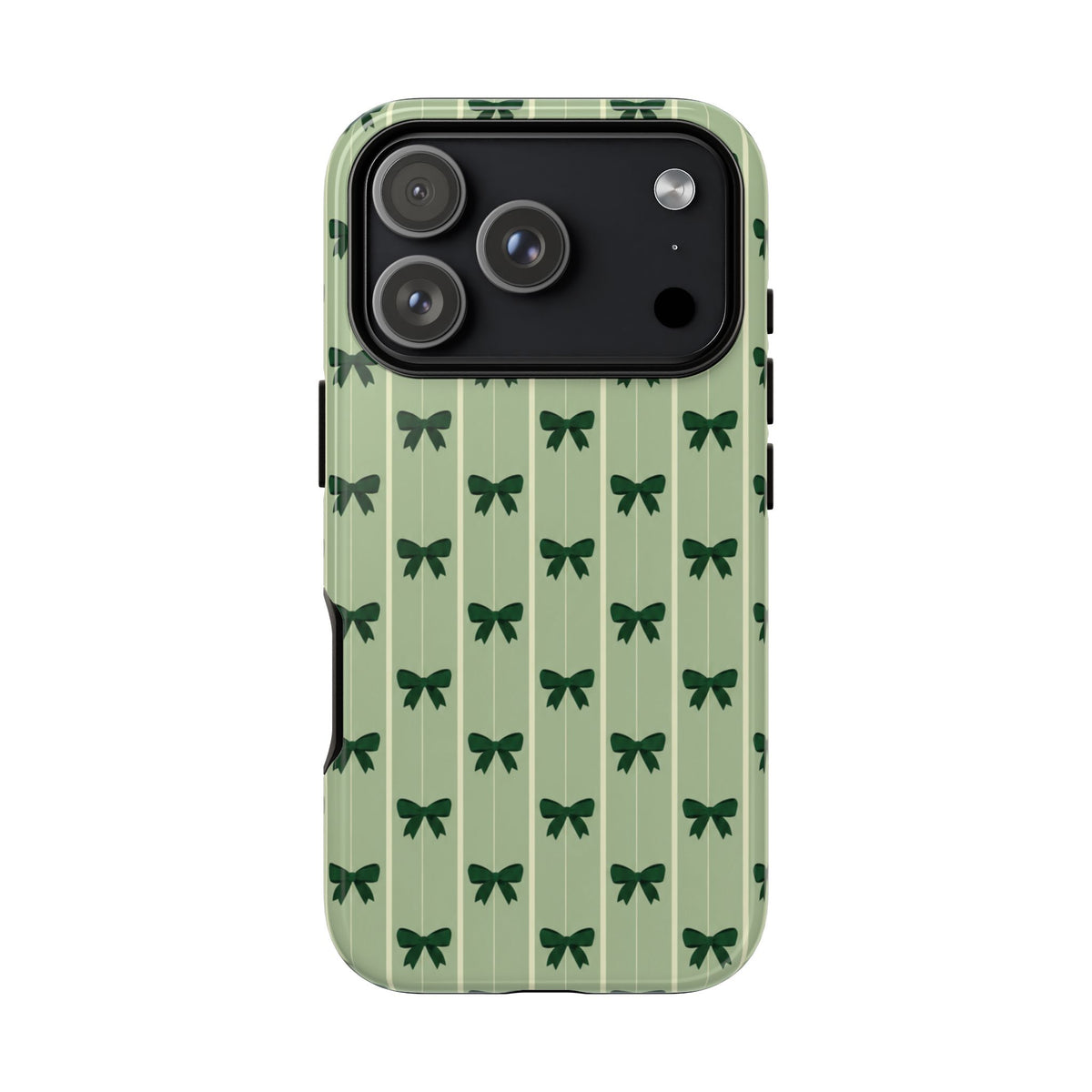Retro Forest Green Bow Pattern Phone Case