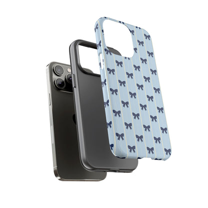 Retro Navy Blue Bow Pattern Phone Case