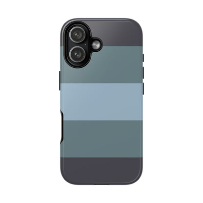 Shades of Blue Horizontal Stripe Pattern Phone Case - Blue Phone Case - iPhone 17 / Glossy