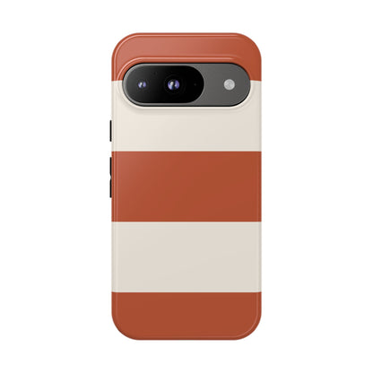 Terracotta Horizontal Stripe Pattern Phone Case - Orange Phone Case - Google Pixel 9 / Glossy