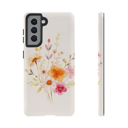 Samsung Galaxy S21 / Glossy Phone Case - Boho Chic Watercolour Flower Pattern Phone Case