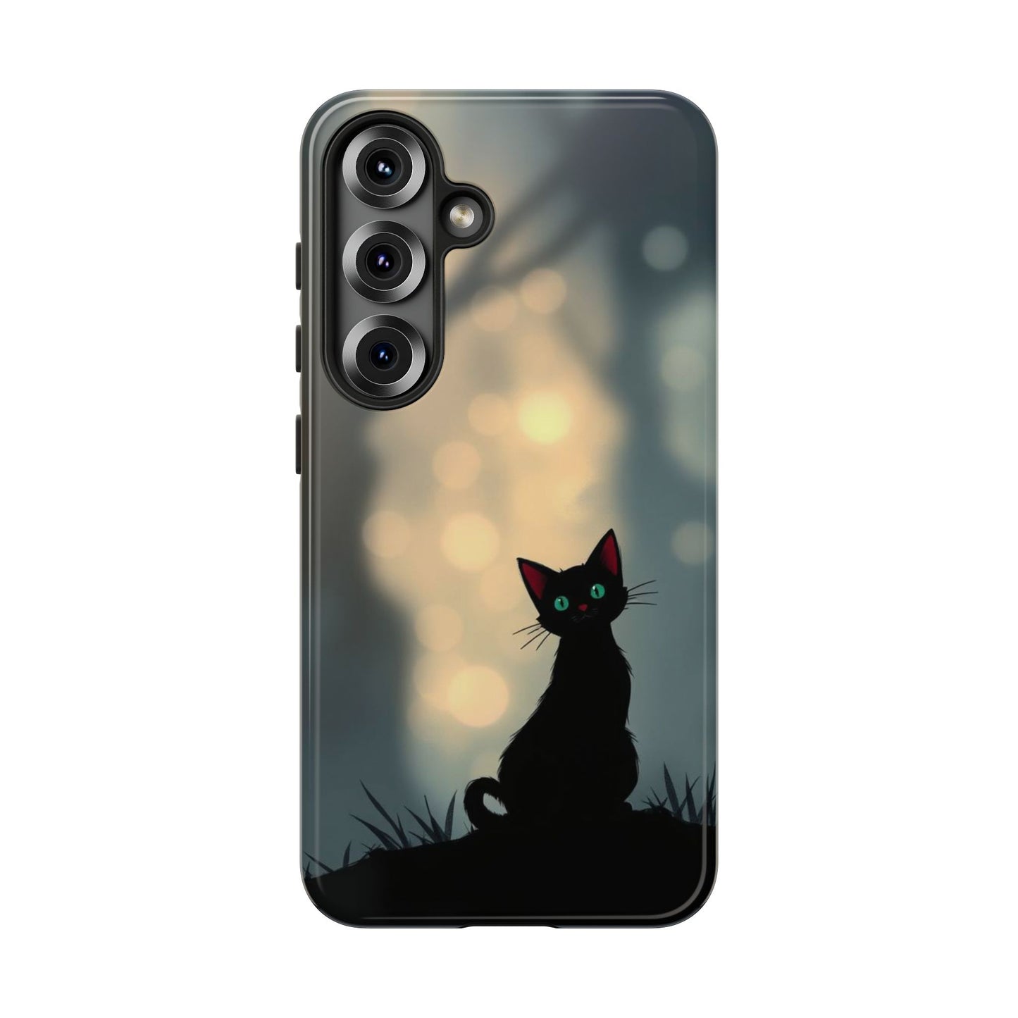 Samsung Galaxy S25 / Glossy Phone Case - Gothic Cat Design Phone Case