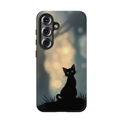 Samsung Galaxy S25 / Glossy Phone Case - Gothic Cat Design Phone Case
