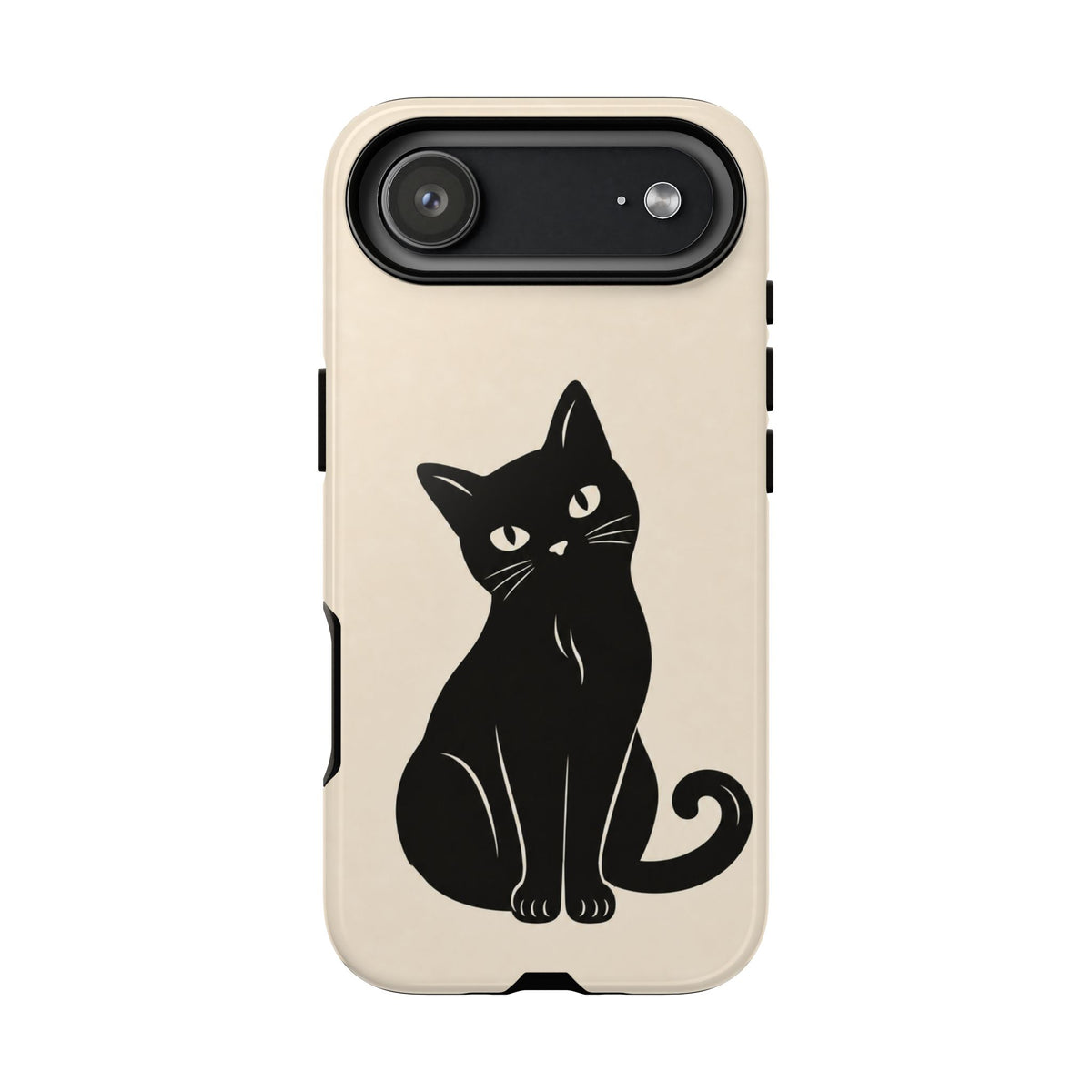 Minimalist Cream & Black Cat Phone Case