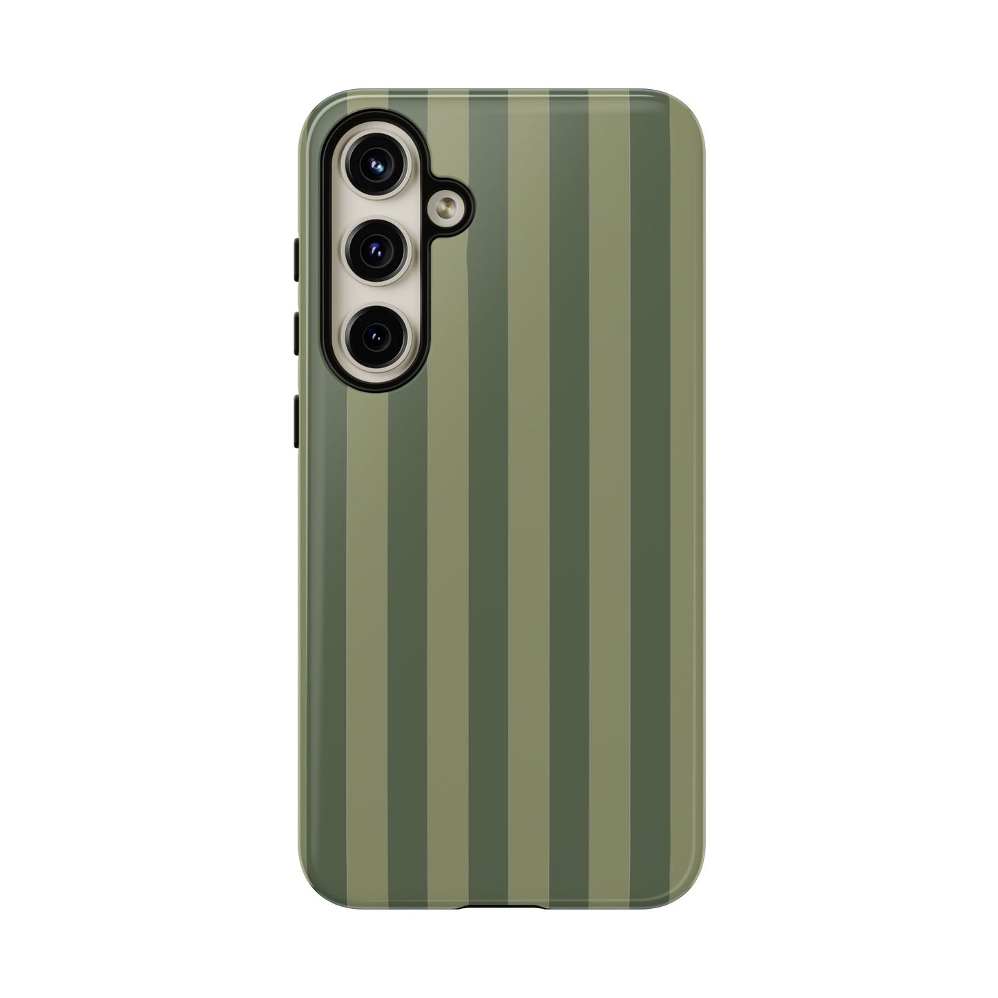 Samsung Galaxy S24 Plus / Glossy Phone Case - ’Green Stripe Pattern’ Phone Case
