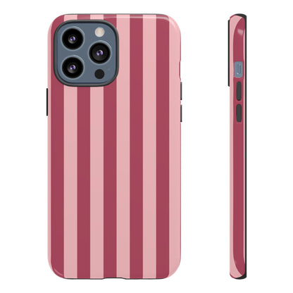 iPhone 13 Pro Max / Glossy Phone Case - ’Pink Stripe Pattern’ Phone Case