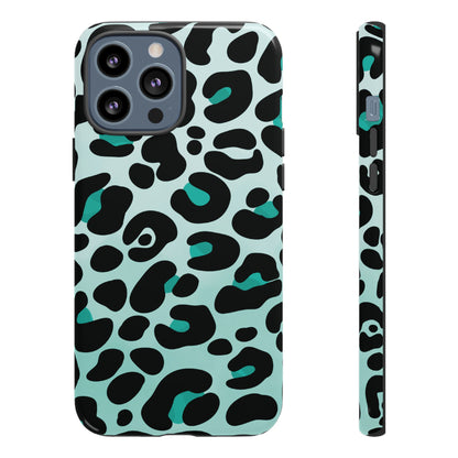 Cool Aqua Leopard Print Phone Case
