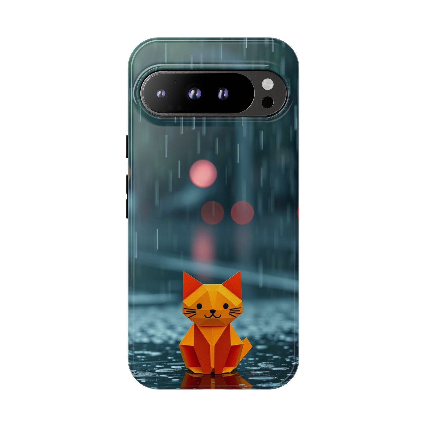 Google Pixel 9 Pro XL / Glossy Phone Case - Origami ’Soggy Cat’ Design Phone Case