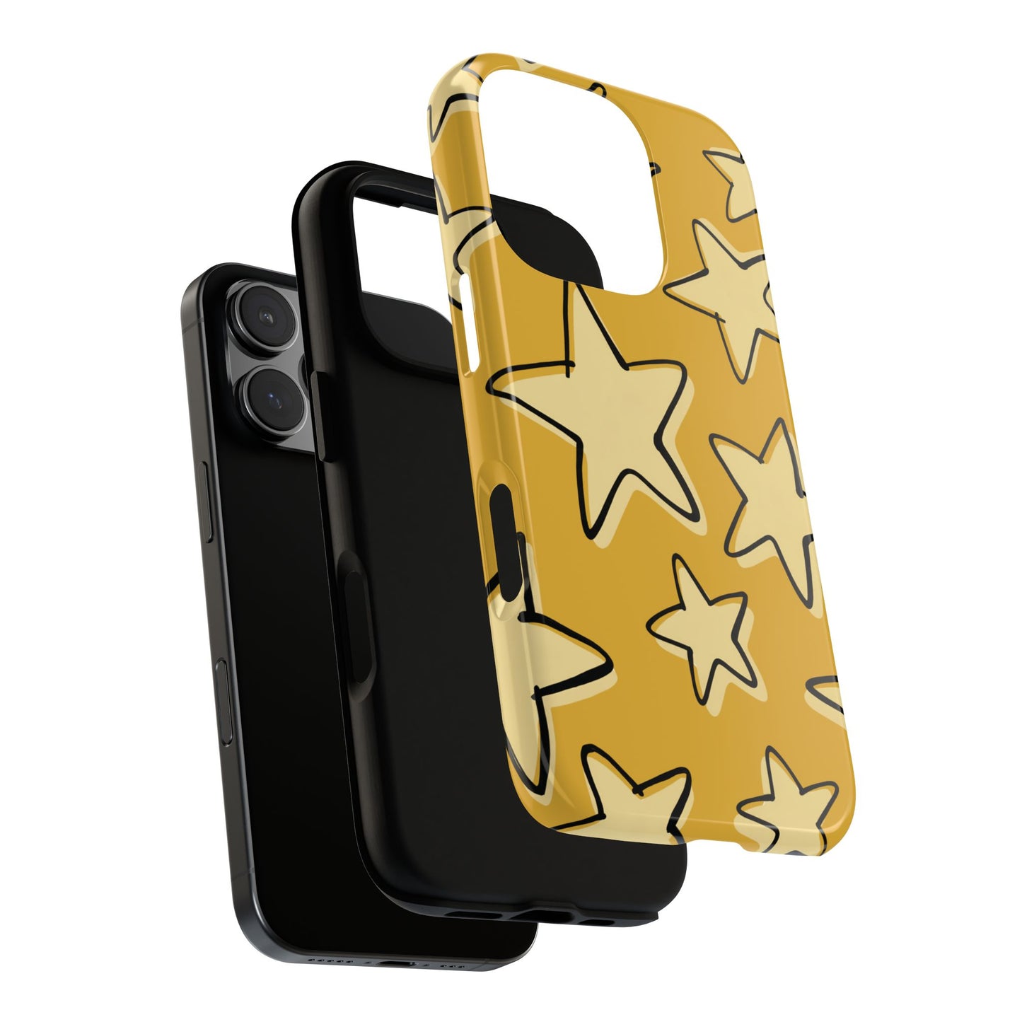 Golden Yellow Doodle Star Phone Case