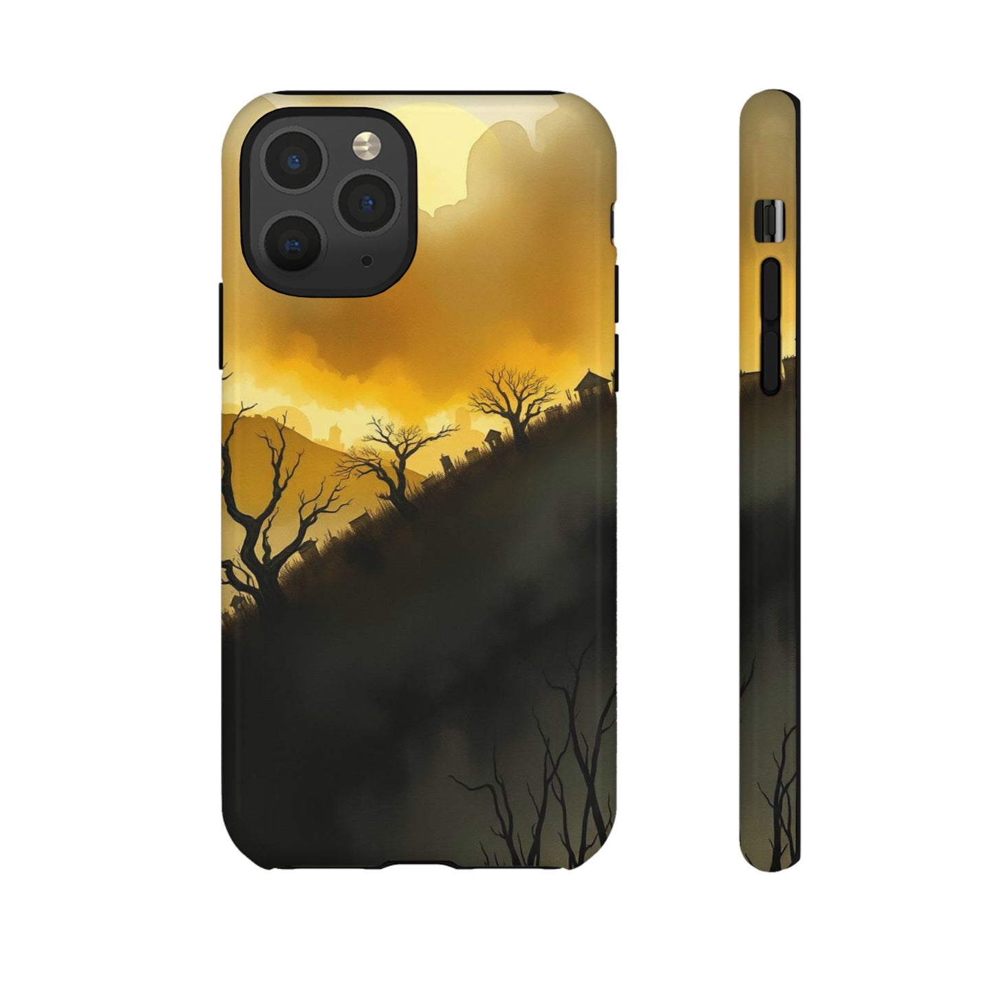 iPhone 11 Pro / Glossy Phone Case - Eerie Graveyard Watercolour Design Phone Case