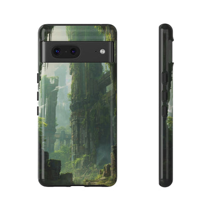 Google Pixel 7 / Glossy Phone Case - Overgrown Future Ruins Sci-fi Phone Case