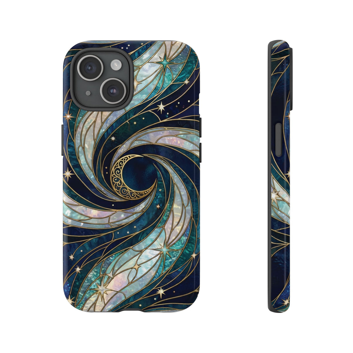 Elegant Navy & Teal Celestial Swirl Phone Case