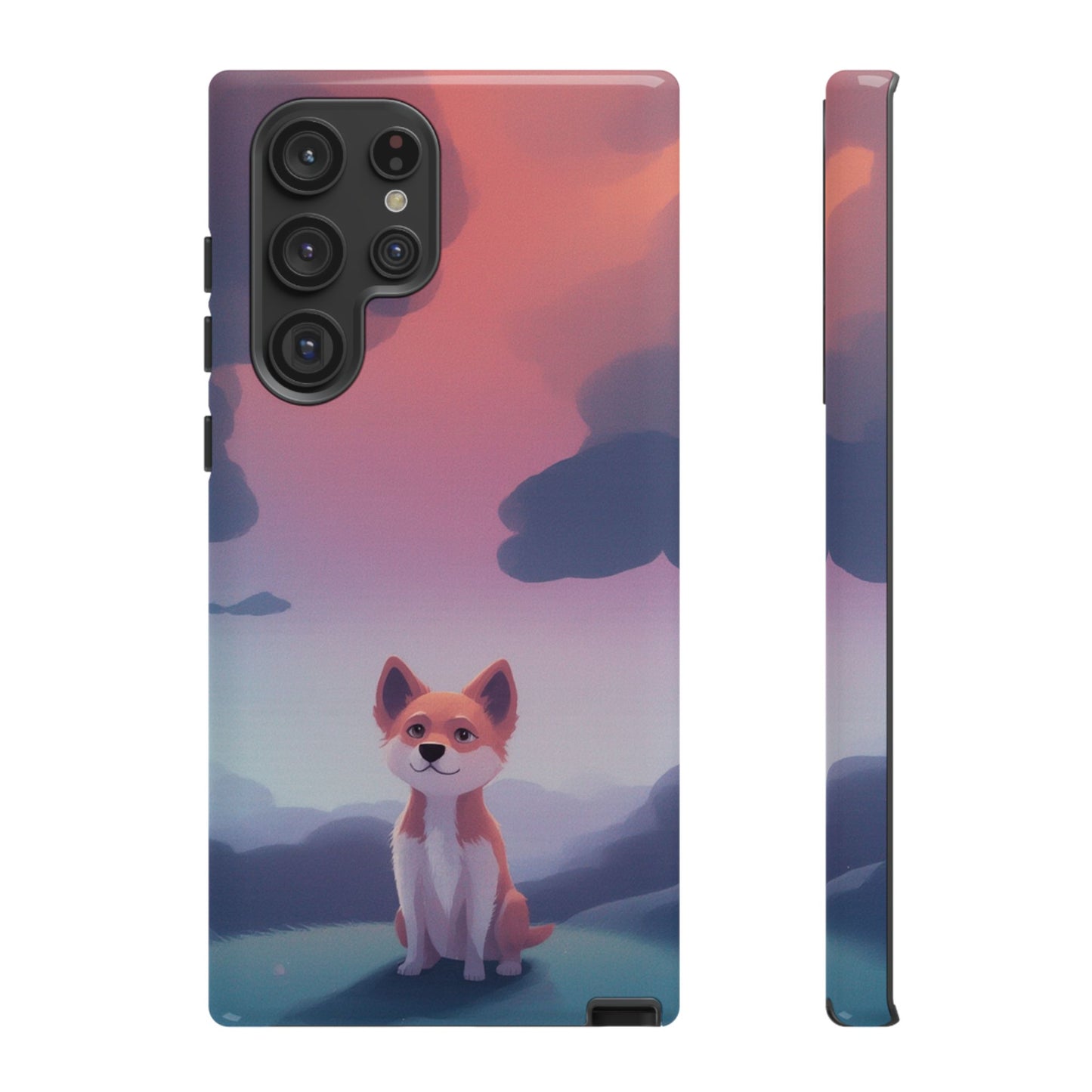 Samsung Galaxy S22 Ultra / Glossy Phone Case - Cute Dog & Cloud Design Phone Case