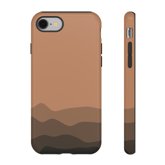 Brown Abstract Waves Protective Phone Case - Brown Phone Case - iPhone 8 / Glossy