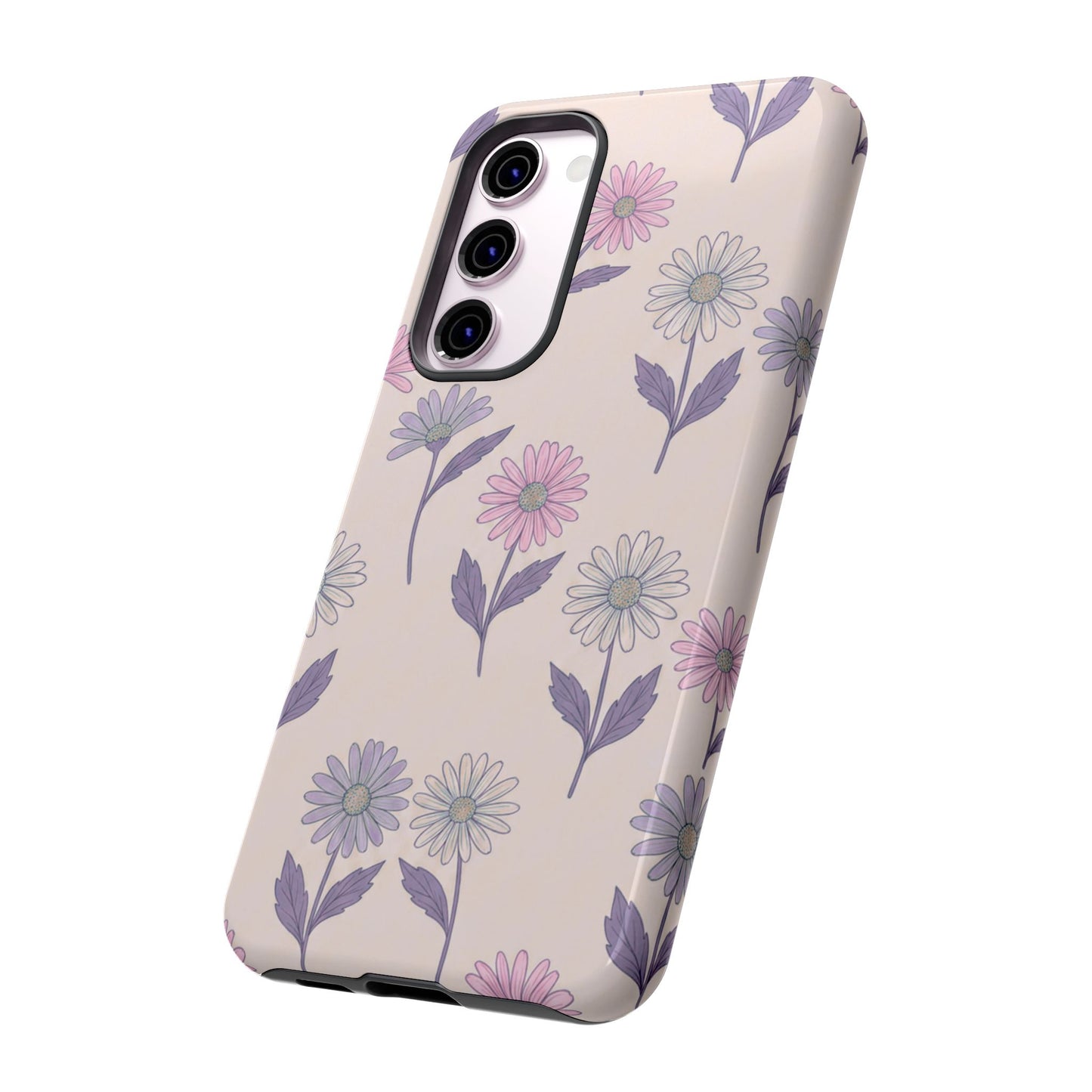 Pretty Pink & Purple Daisy Pattern Phone Case