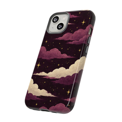 Illustrated Plum Clouds & Stars Phone Case