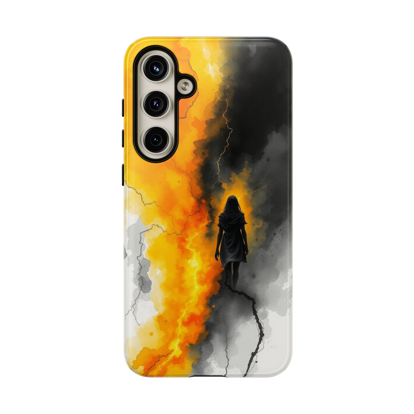 Samsung Galaxy S24 Plus / Glossy Phone Case - Watercolour Gothic Silhouette of a Woman Phone Case