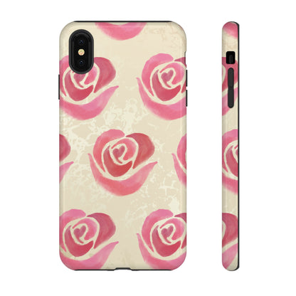 iPhone XS MAX / Glossy Phone Case - ’Pink Rose Pattern’ Phone Case
