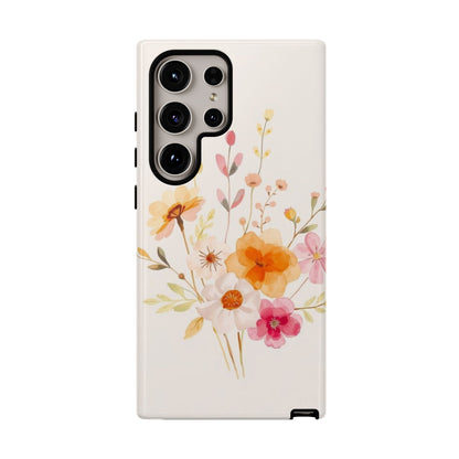 Samsung Galaxy S24 Ultra / Glossy Phone Case - Boho Chic Watercolour Flower Pattern Phone Case