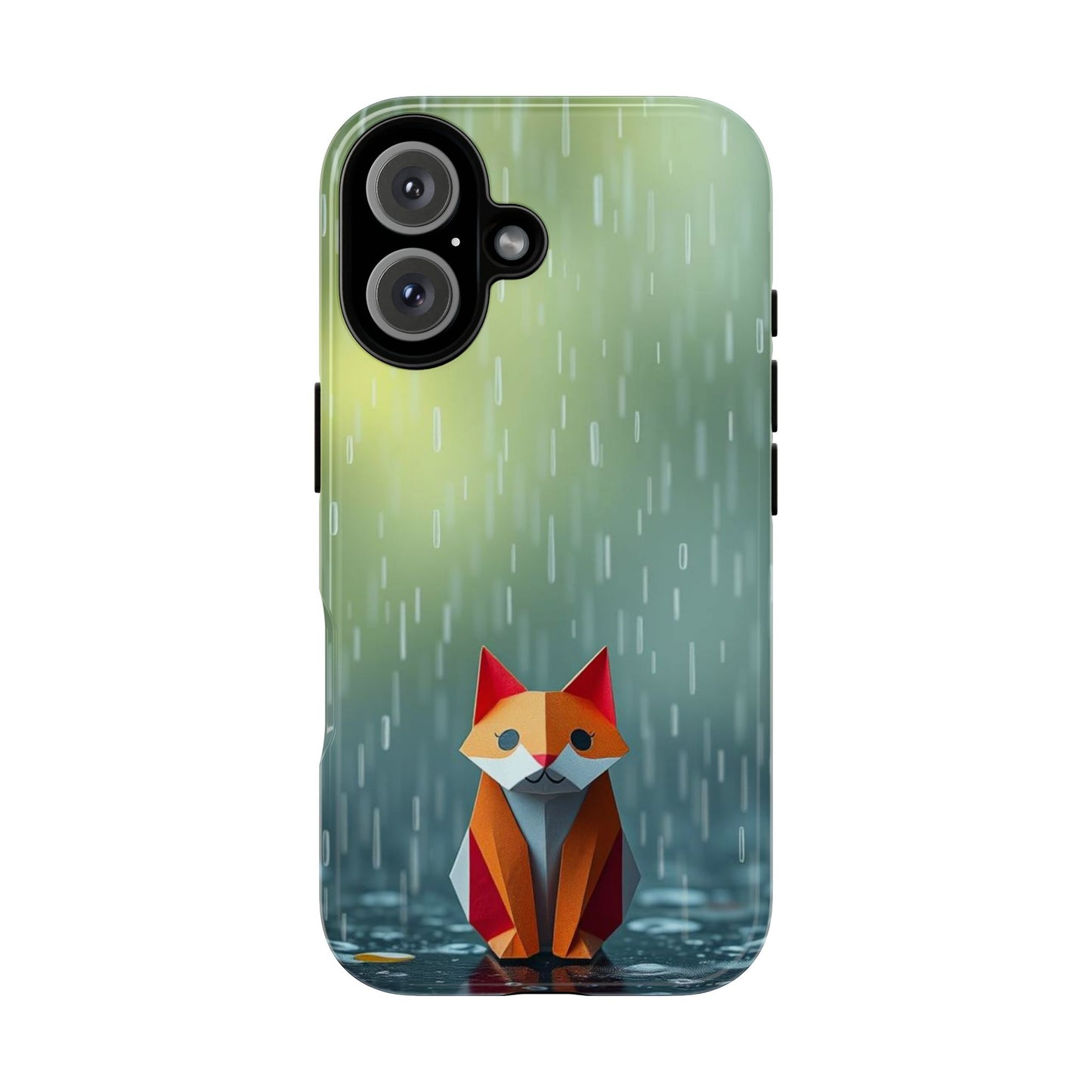 iPhone 16 / Glossy Phone Case - Origami ’Soggy Fox’ Design Phone Case