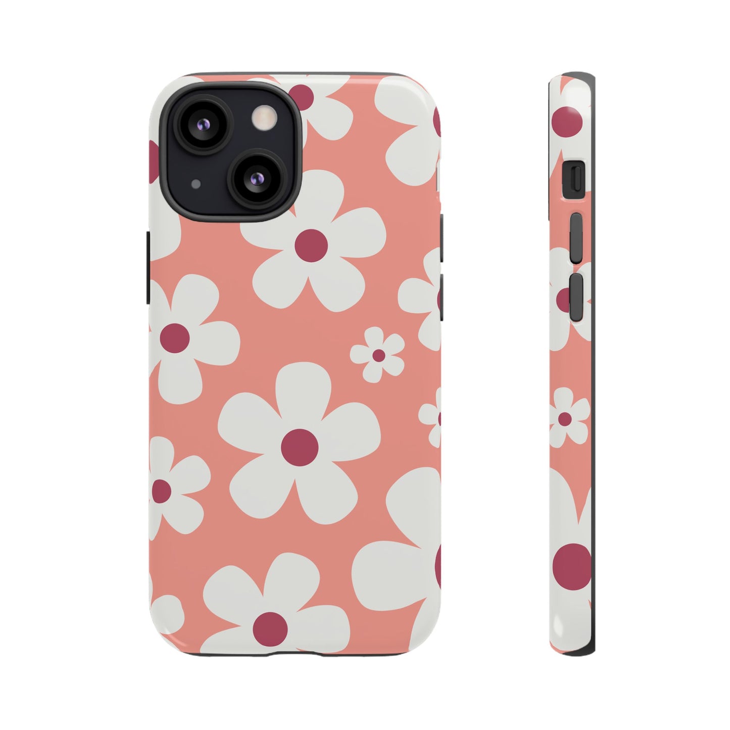 iPhone 13 Mini / Glossy Phone Case - Cute Pink Daisy Pattern #2 Phone Case