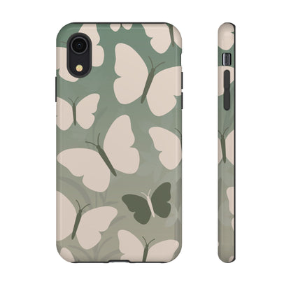 Minimalist Light Green Butterfly Pattern Phone Case - Green Phone Case - iPhone XR / Glossy