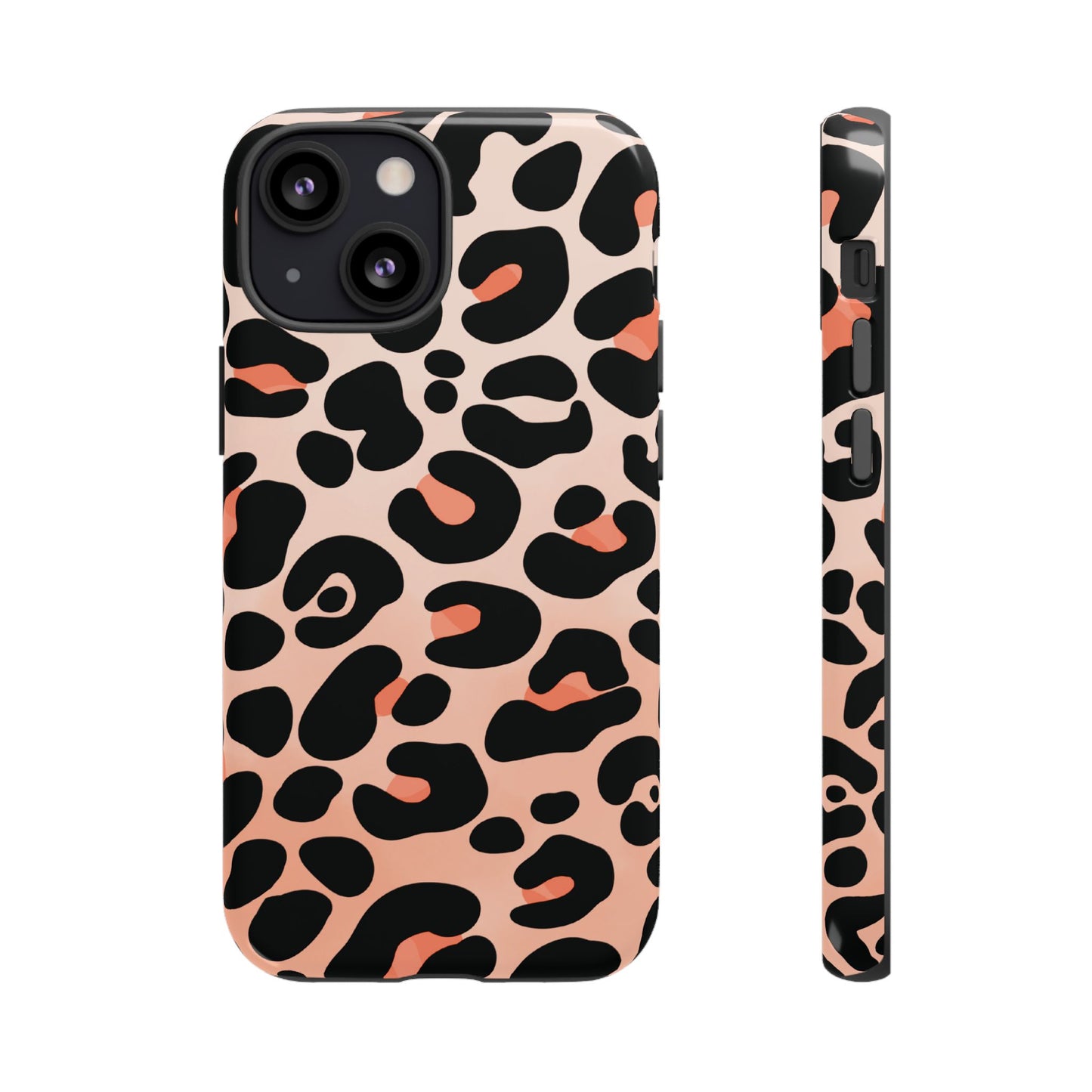 Elegant Peach Leopard Print Phone Case