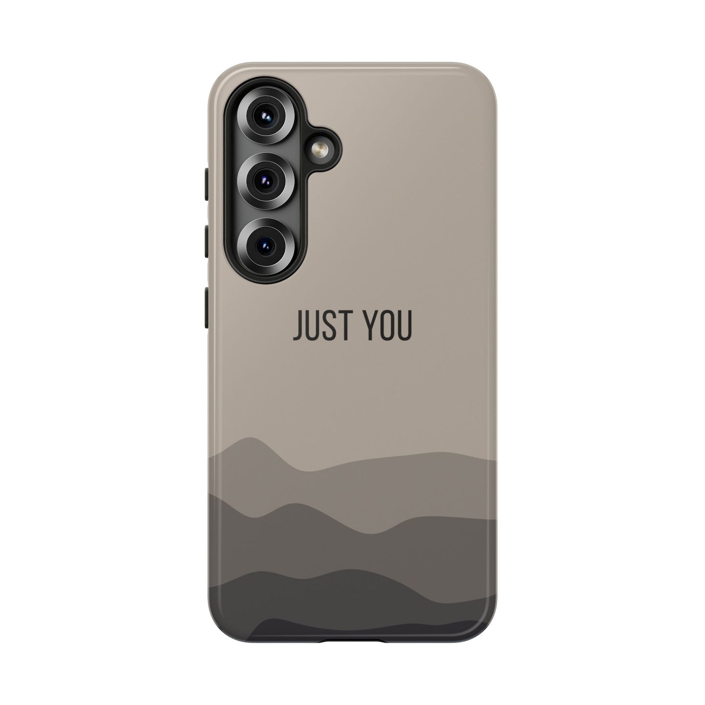 Samsung Galaxy S25 / Glossy Phone Case - Minimalist Beige Waves ’Just You’ Statement Phone Case