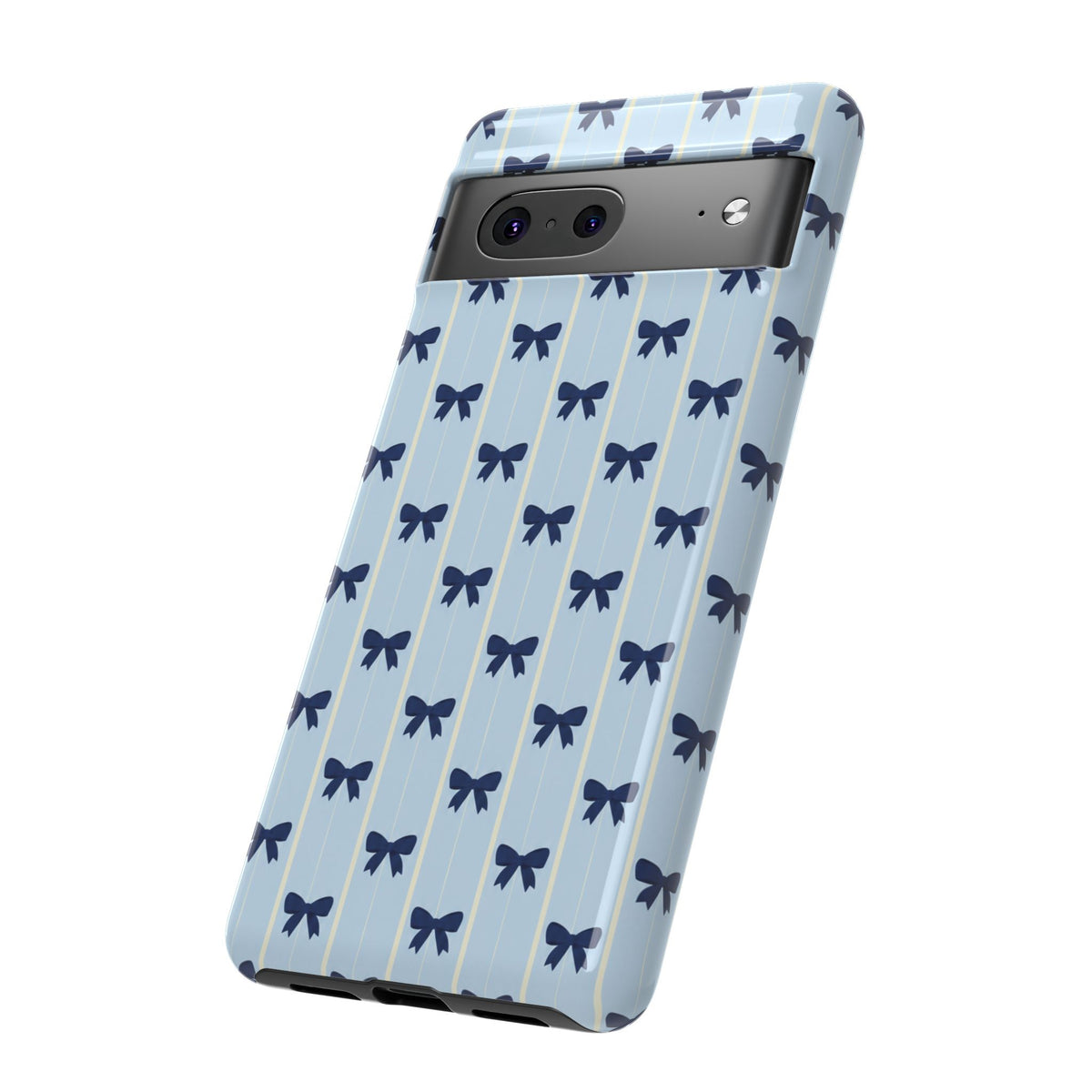 Retro Navy Blue Bow Pattern Phone Case