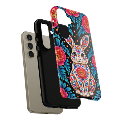Cute Pink and Turquoise Calavera Bunny Phone Case - Multicolor Phone Case