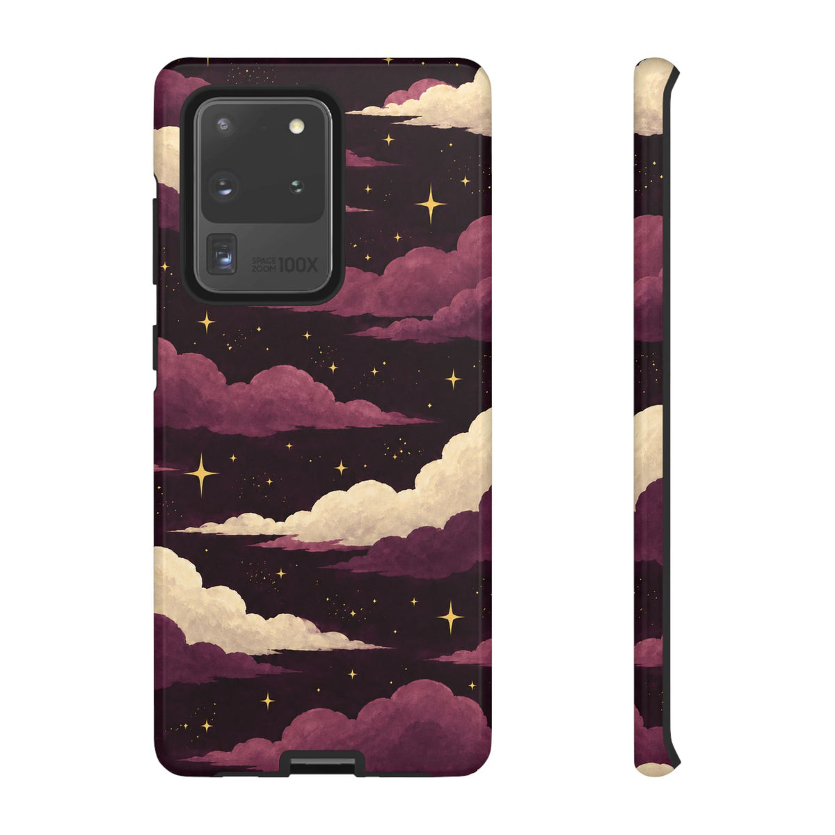 Illustrated Plum Clouds & Stars Phone Case