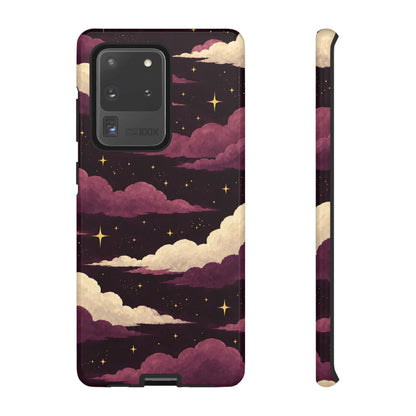 Illustrated Plum Clouds & Stars Phone Case